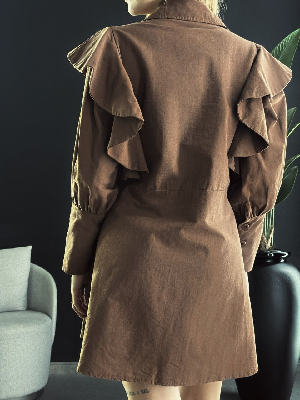 VESTIDO MARIA EDUARDA MARROM