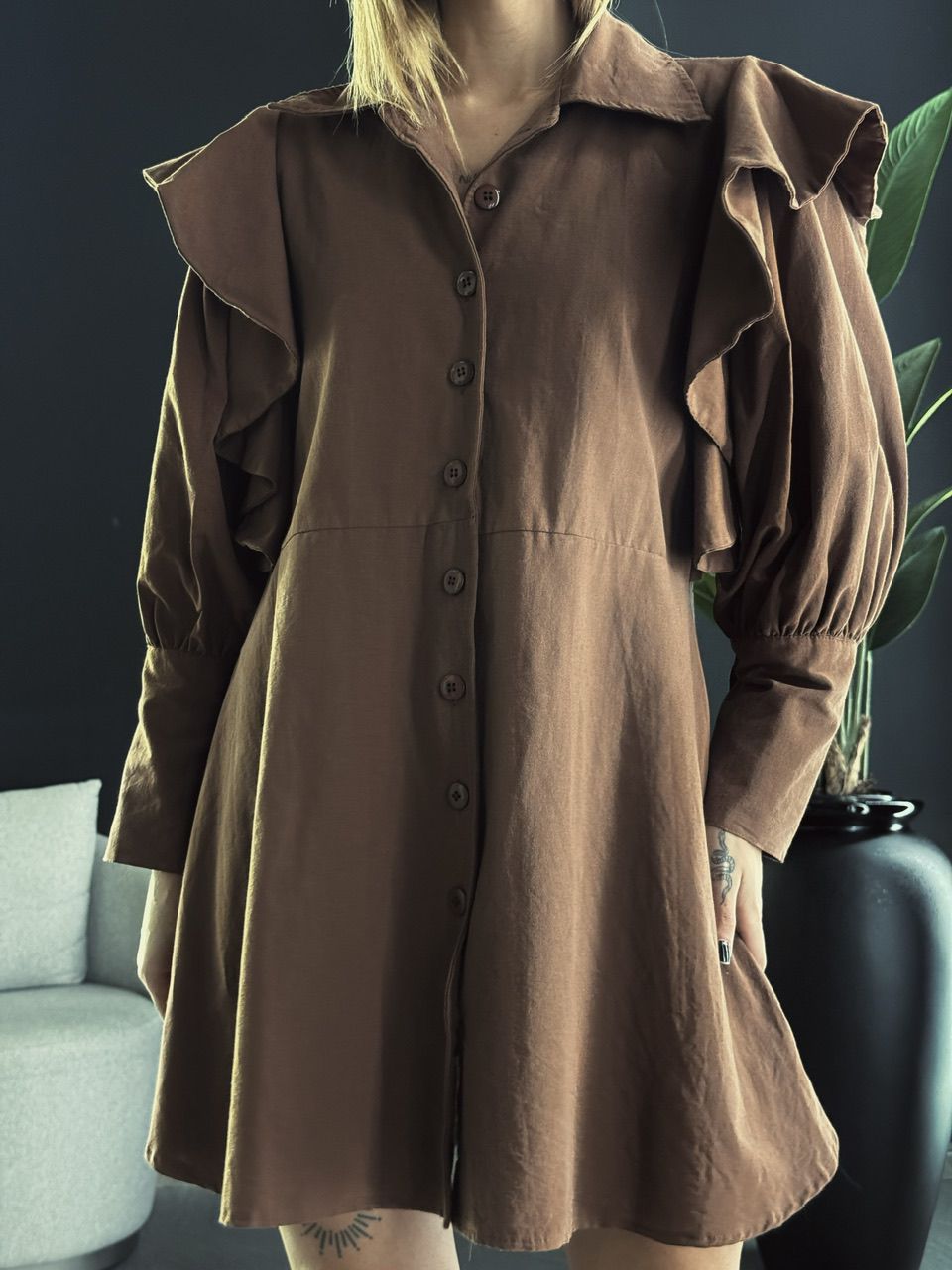 VESTIDO MARIA EDUARDA MARROM