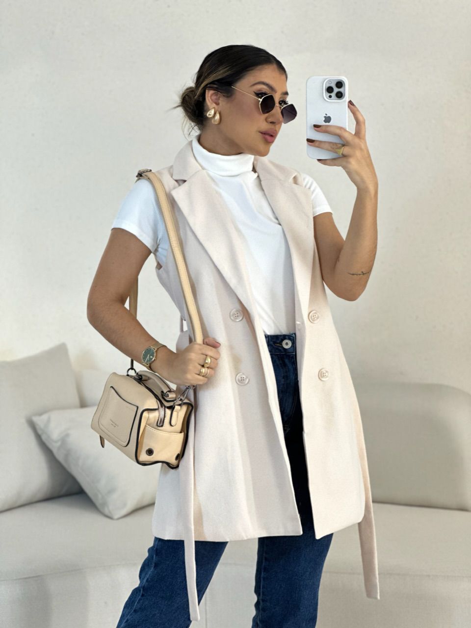 COLETE AYLA LÃ BATIDA MARFIM - 0053560056 - CAROLLA FERRARO