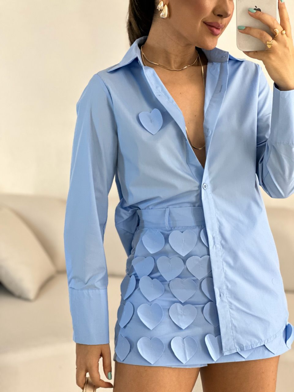 CONJUNTO CINTIA CORAÇÕES AZUL