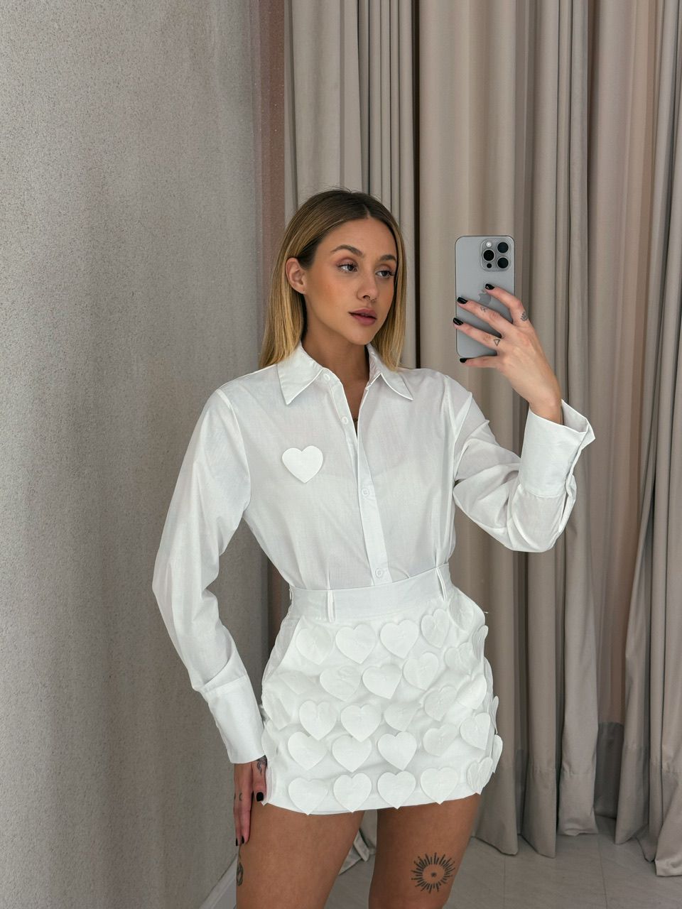 CONJUNTO CINTIA CORAÇÕES BRANCO