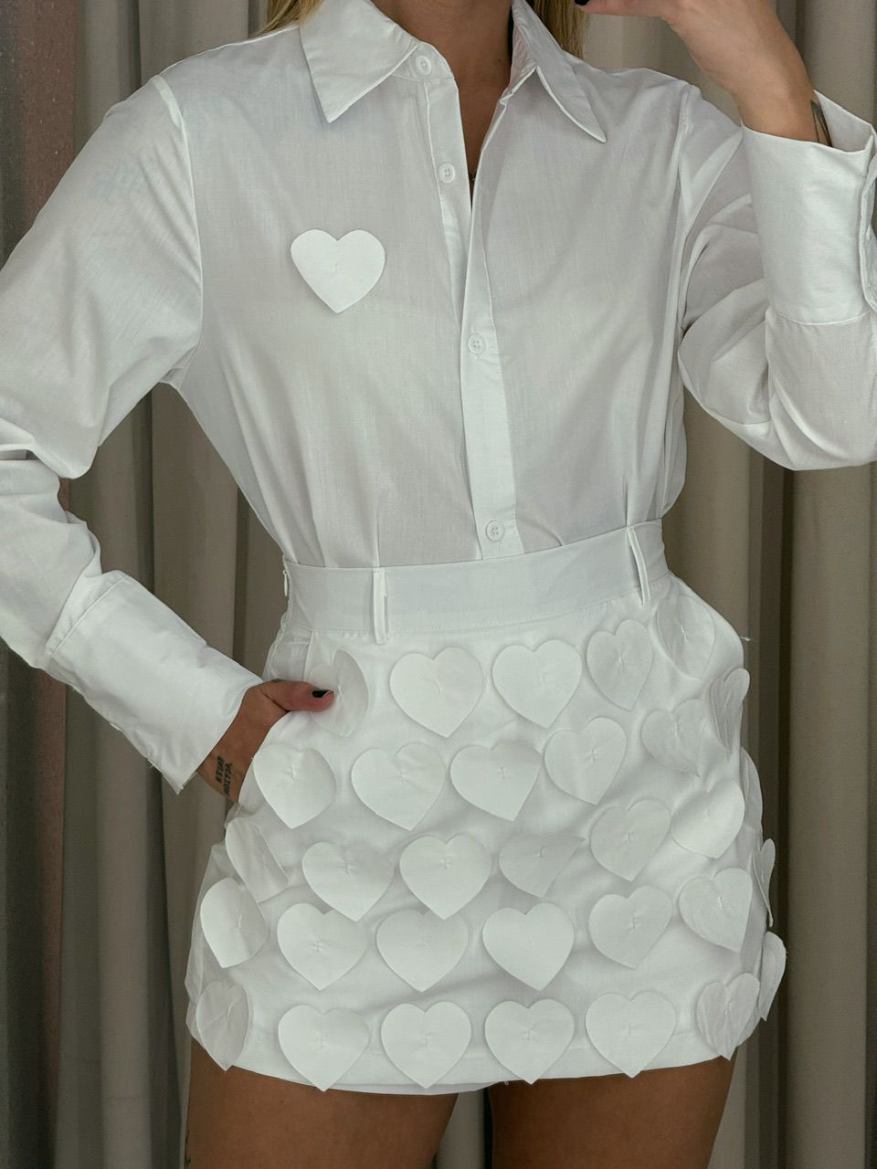 CONJUNTO CINTIA CORAÇÕES BRANCO