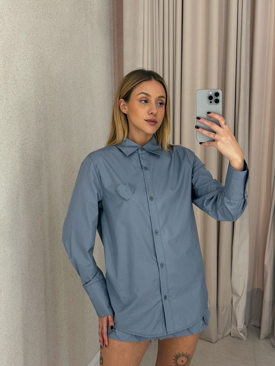 CONJUNTO CINTIA CORAÇÕES CINZA