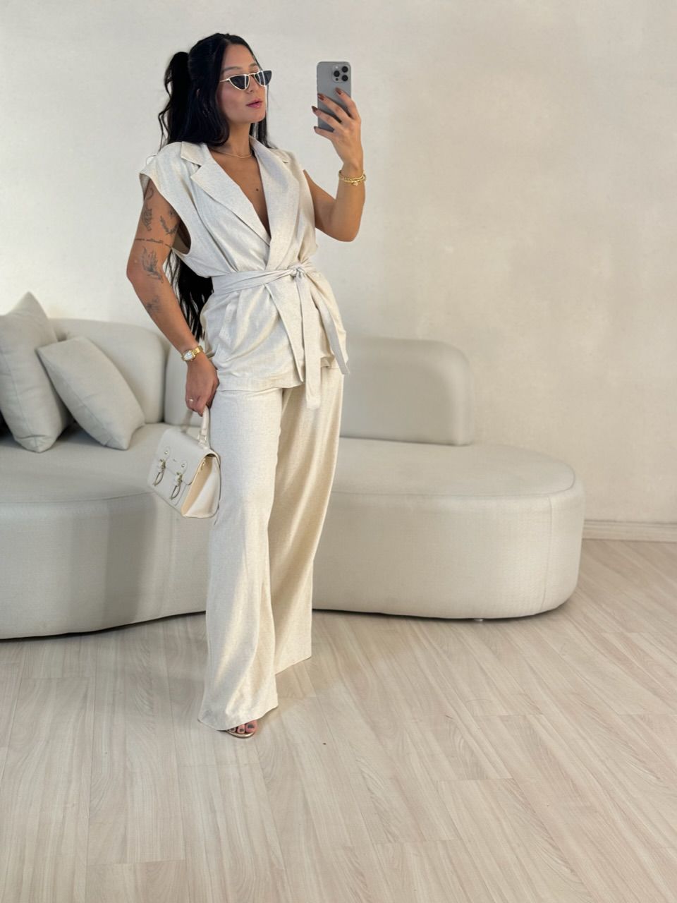 CONJUNTO STELA CALÇA CRU
