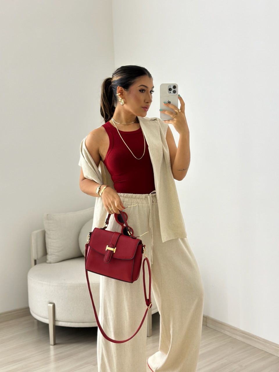 CONJUNTO STELA CALÇA CRU