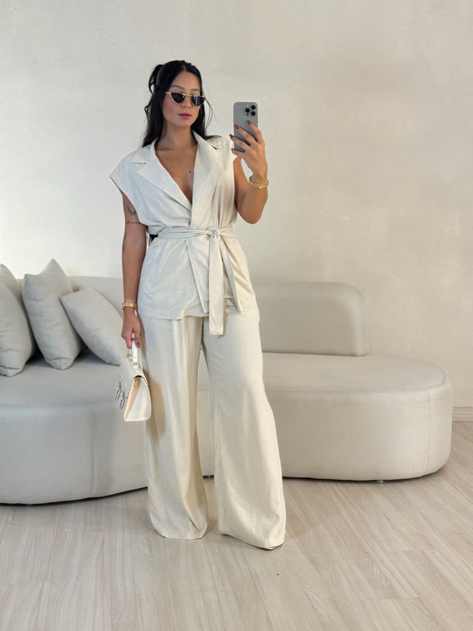 CONJUNTO STELA CALÇA CRU