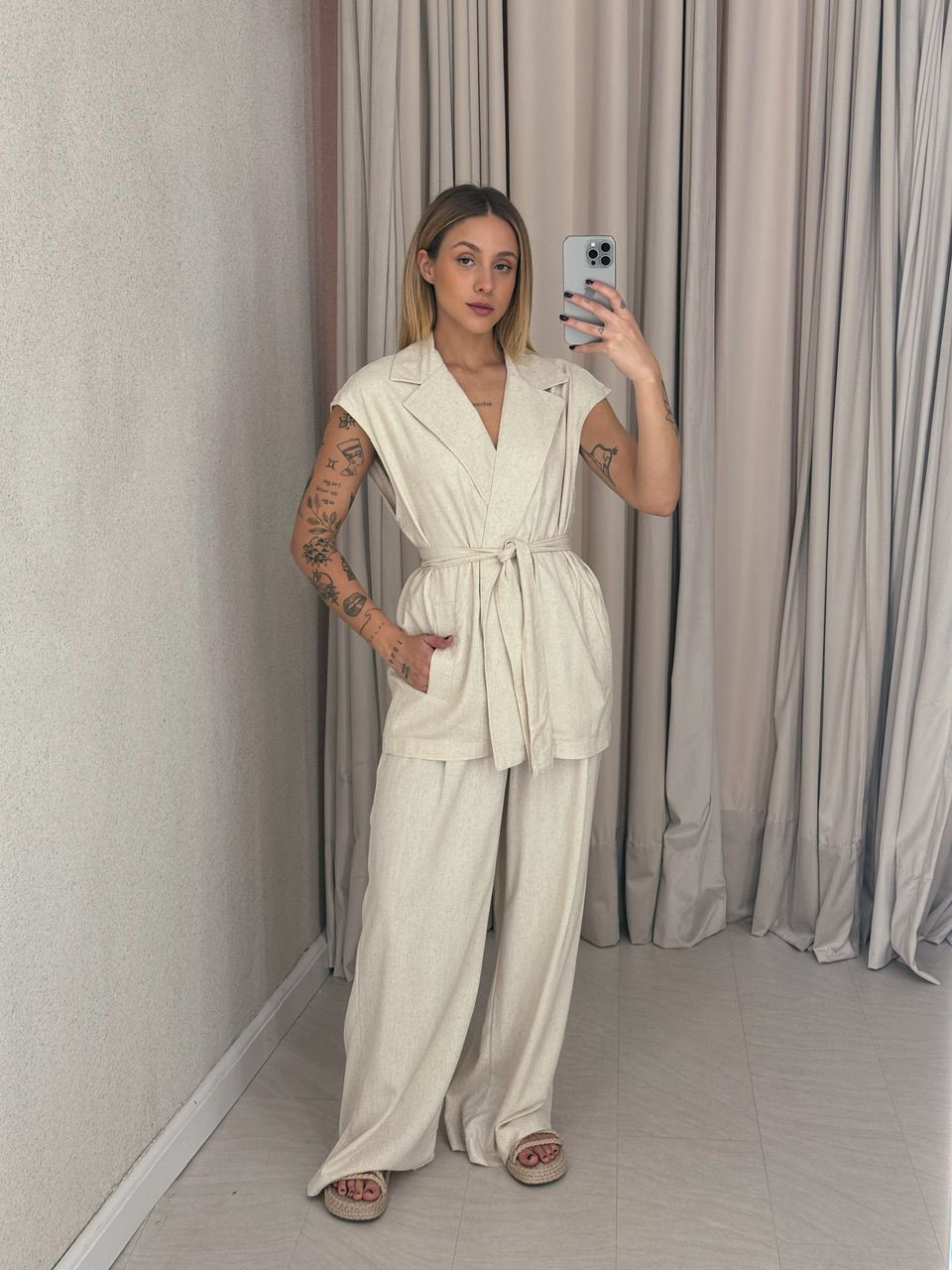 CONJUNTO STELA CALÇA CRU