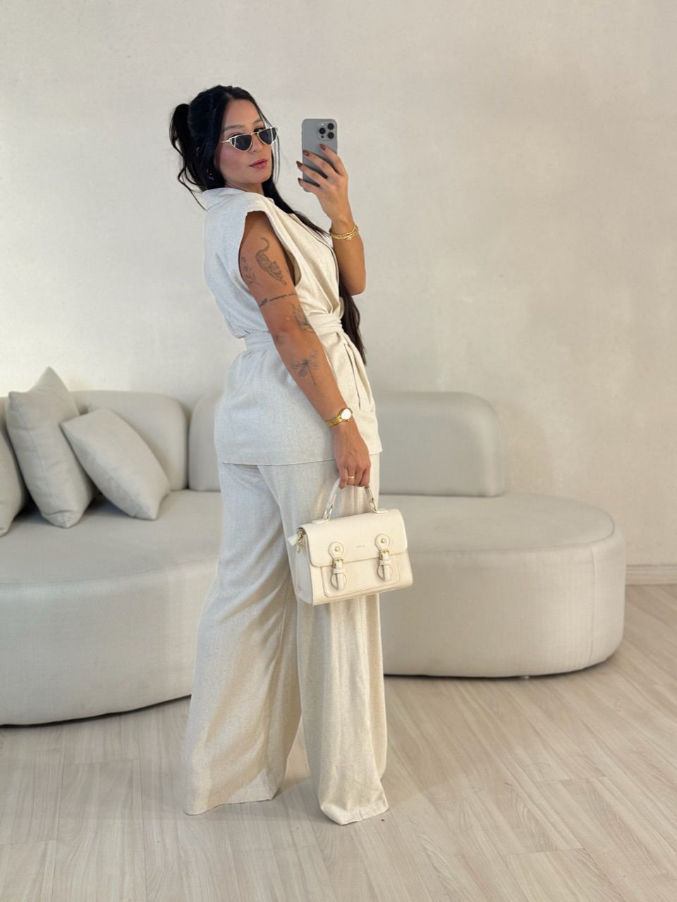 CONJUNTO STELA CALÇA CRU