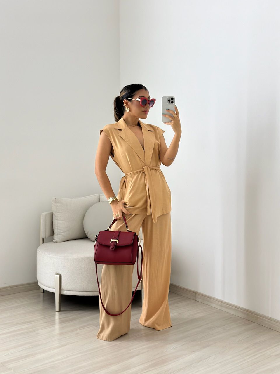 CONJUNTO STELA CALÇA NUDE - 0055880049 - CAROLLA FERRARO