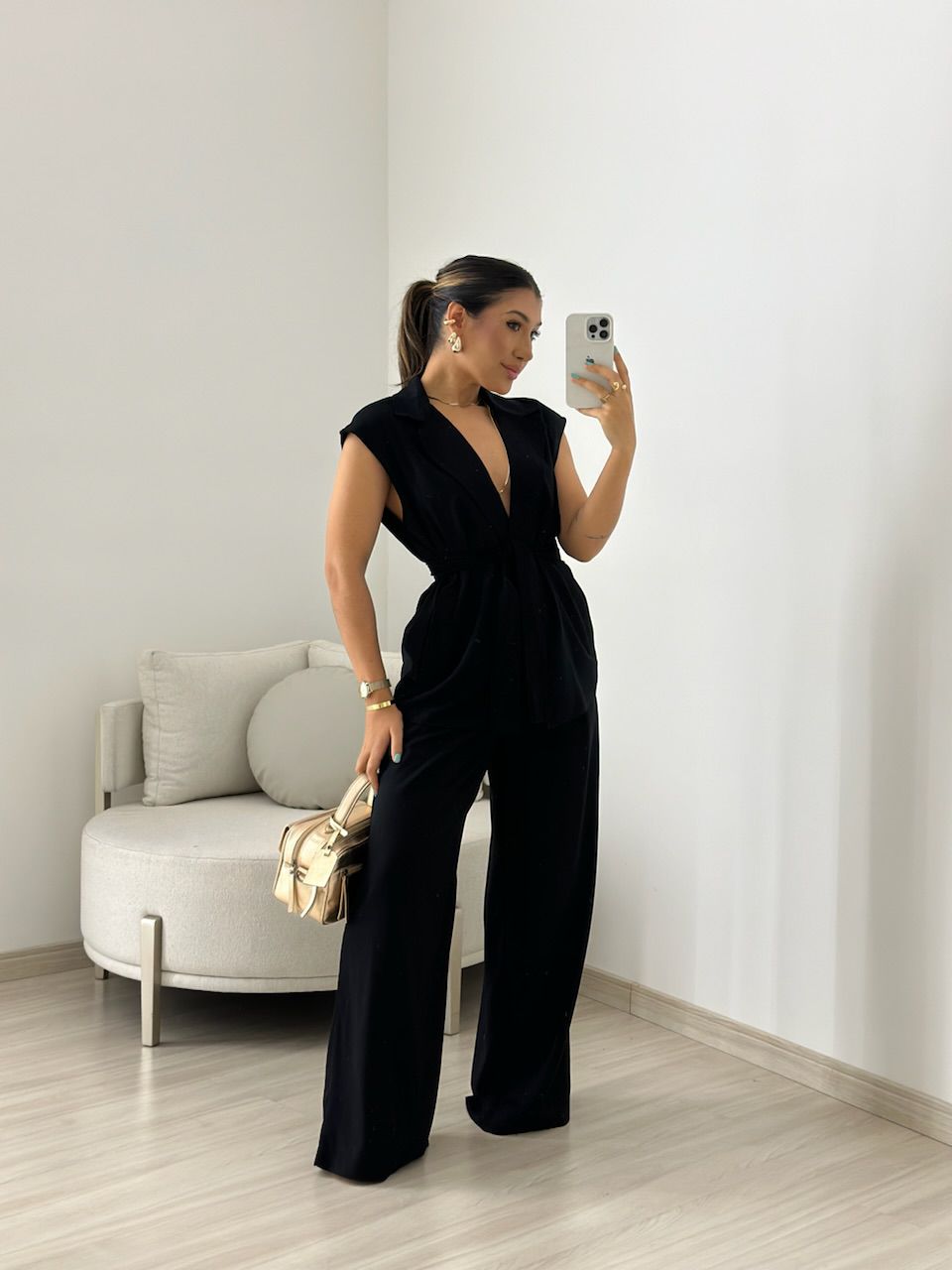 CONJUNTO STELA CALÇA PRETO - 0055880032 - CAROLLA FERRARO