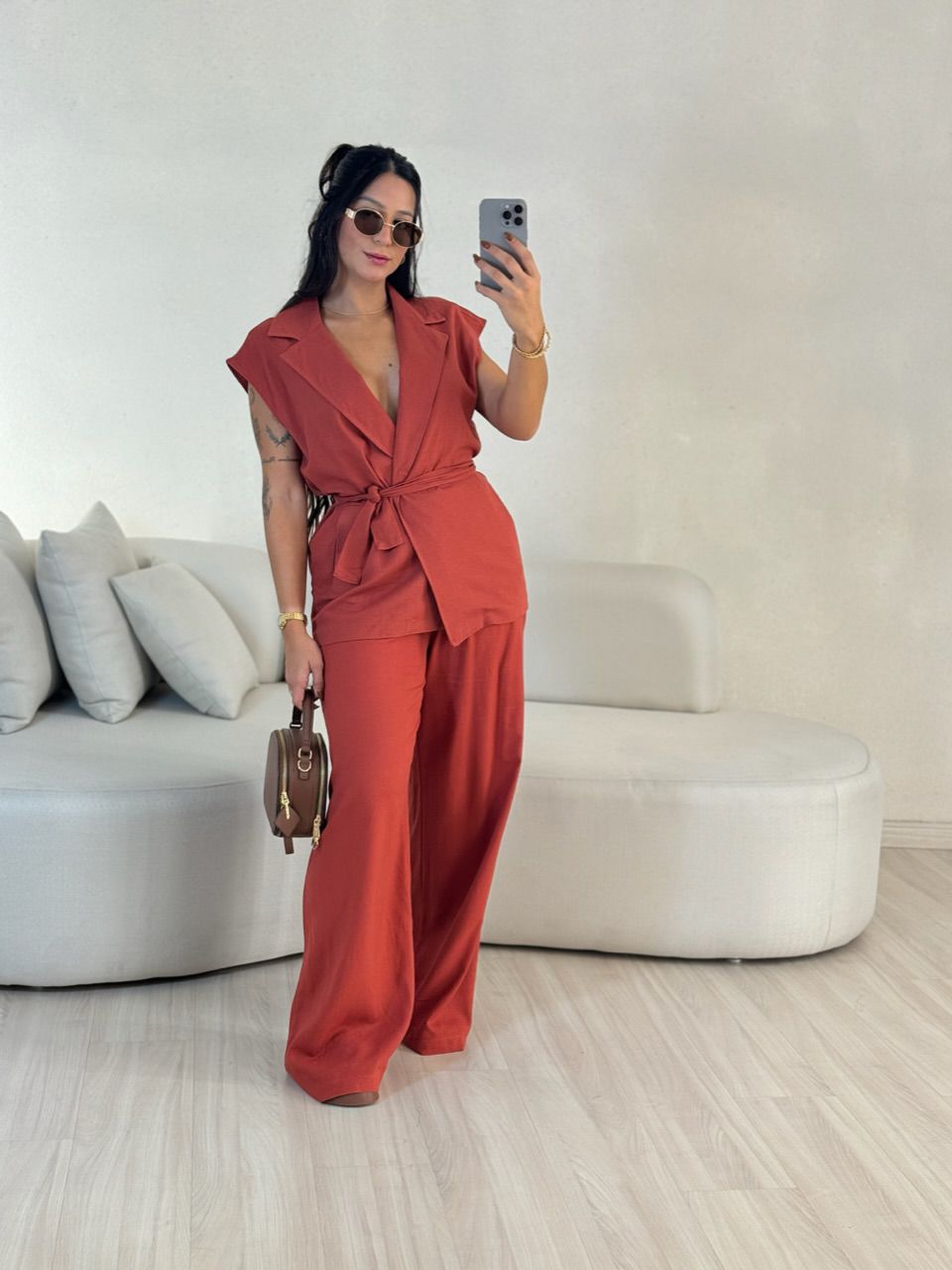 CONJUNTO STELA CALÇA TERRACOTA 