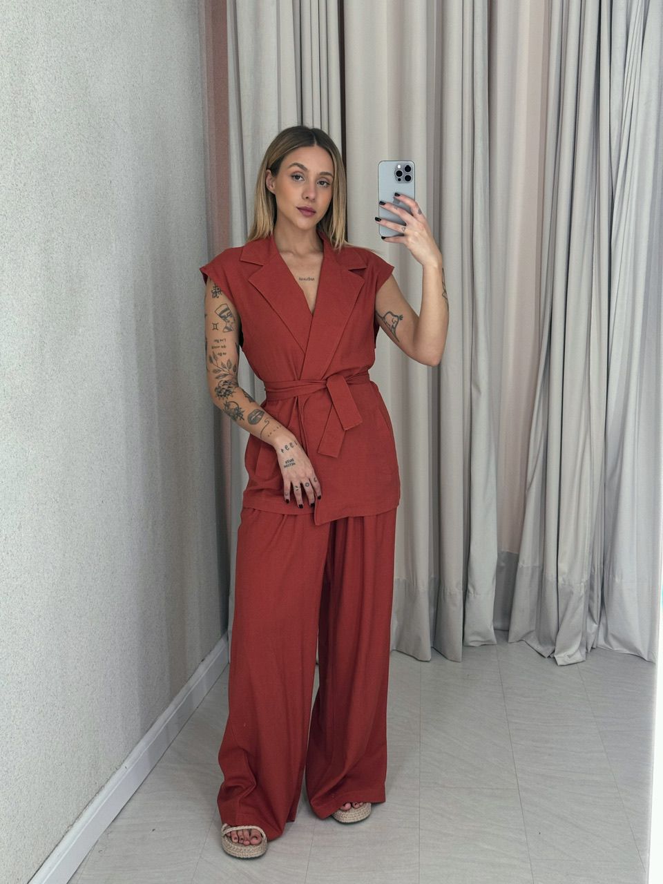 CONJUNTO STELA CALÇA TERRACOTA 