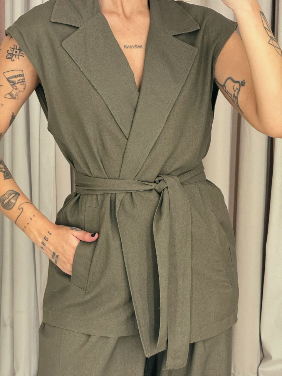 CONJUNTO STELA CALÇA VERDE OLIVA
