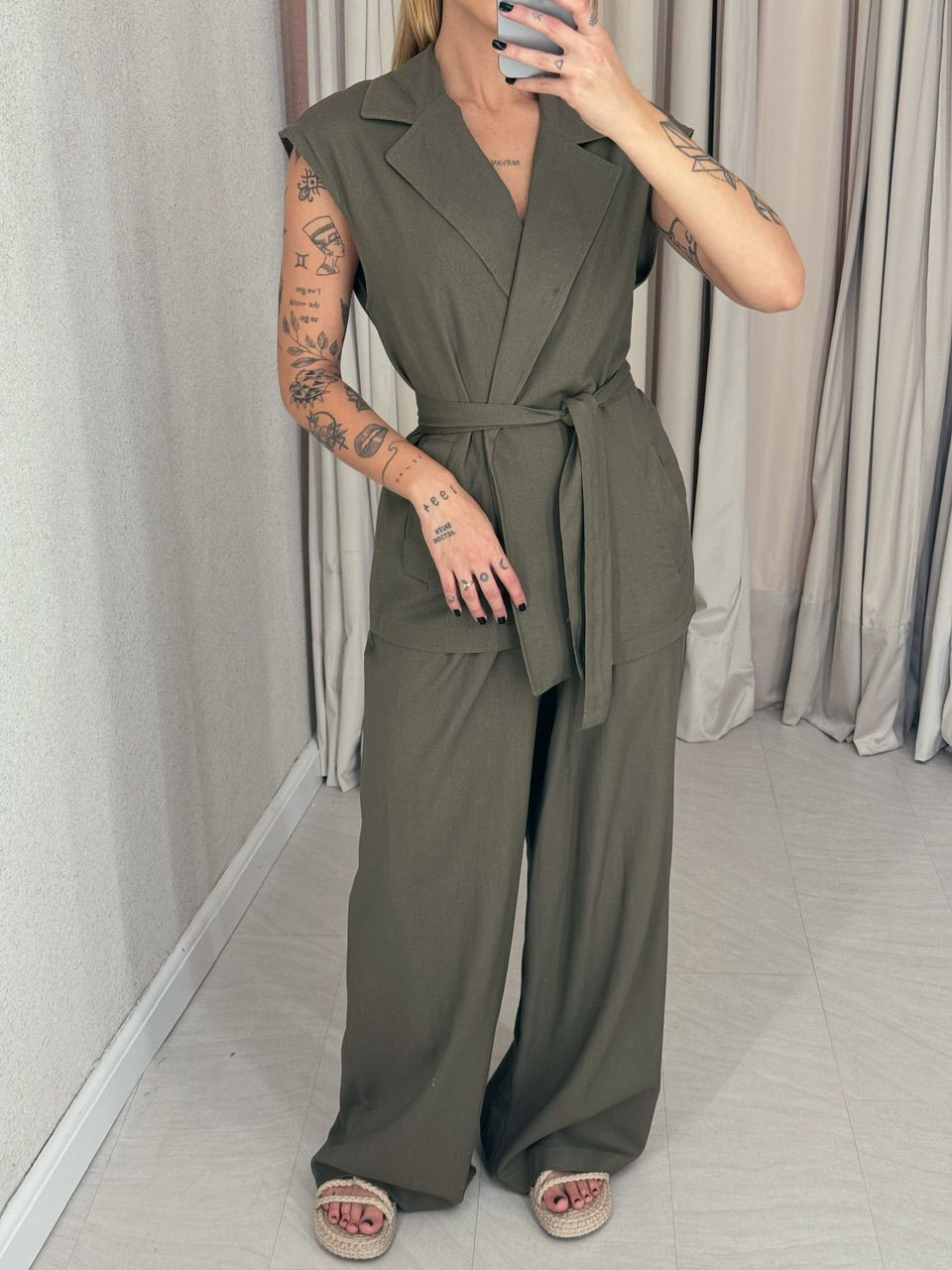 CONJUNTO STELA CALÇA VERDE OLIVA