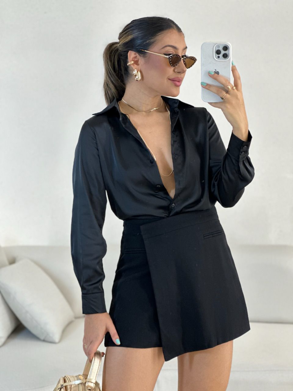 SHORT SAIA AURORA PRETO
