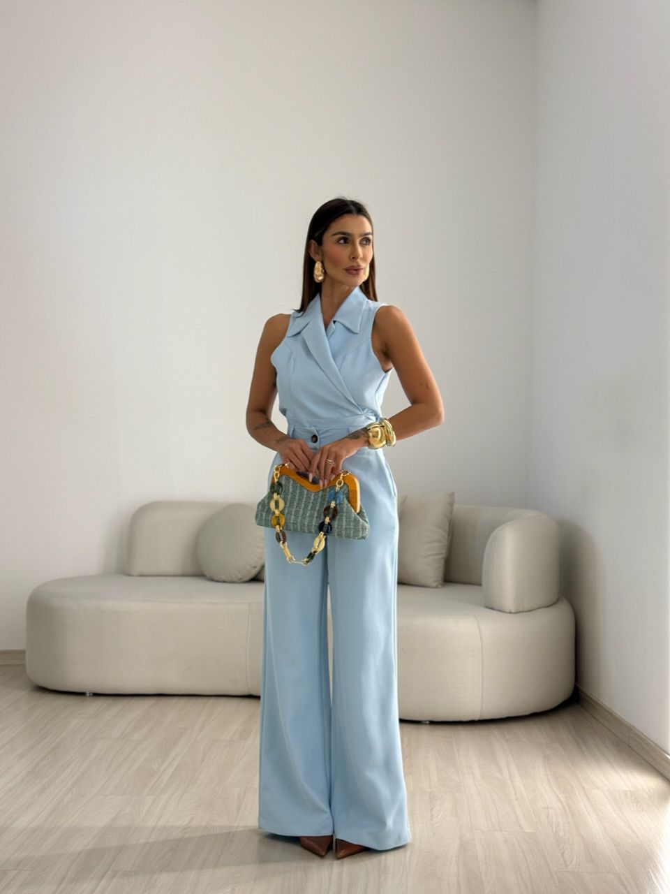 CONJUNTO ELÔ COLETE AZUL