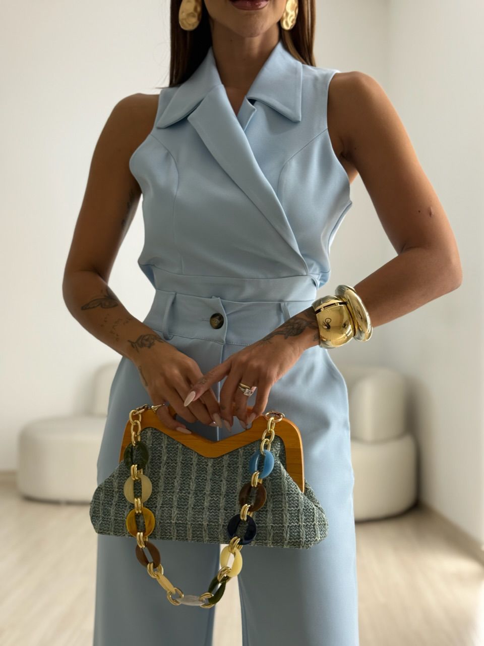 CONJUNTO ELÔ COLETE AZUL