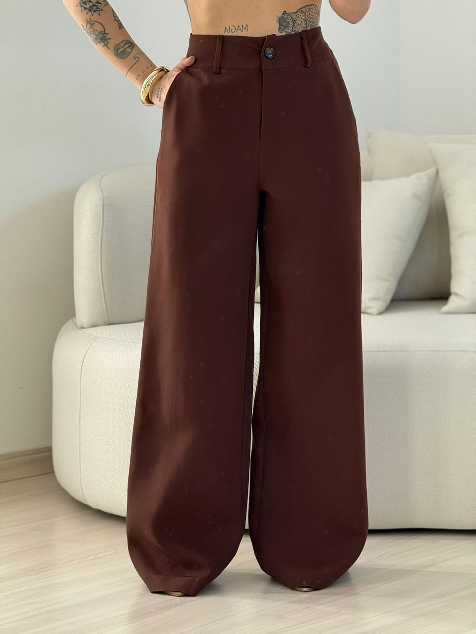 CONJUNTO ELÔ COLETE MARROM