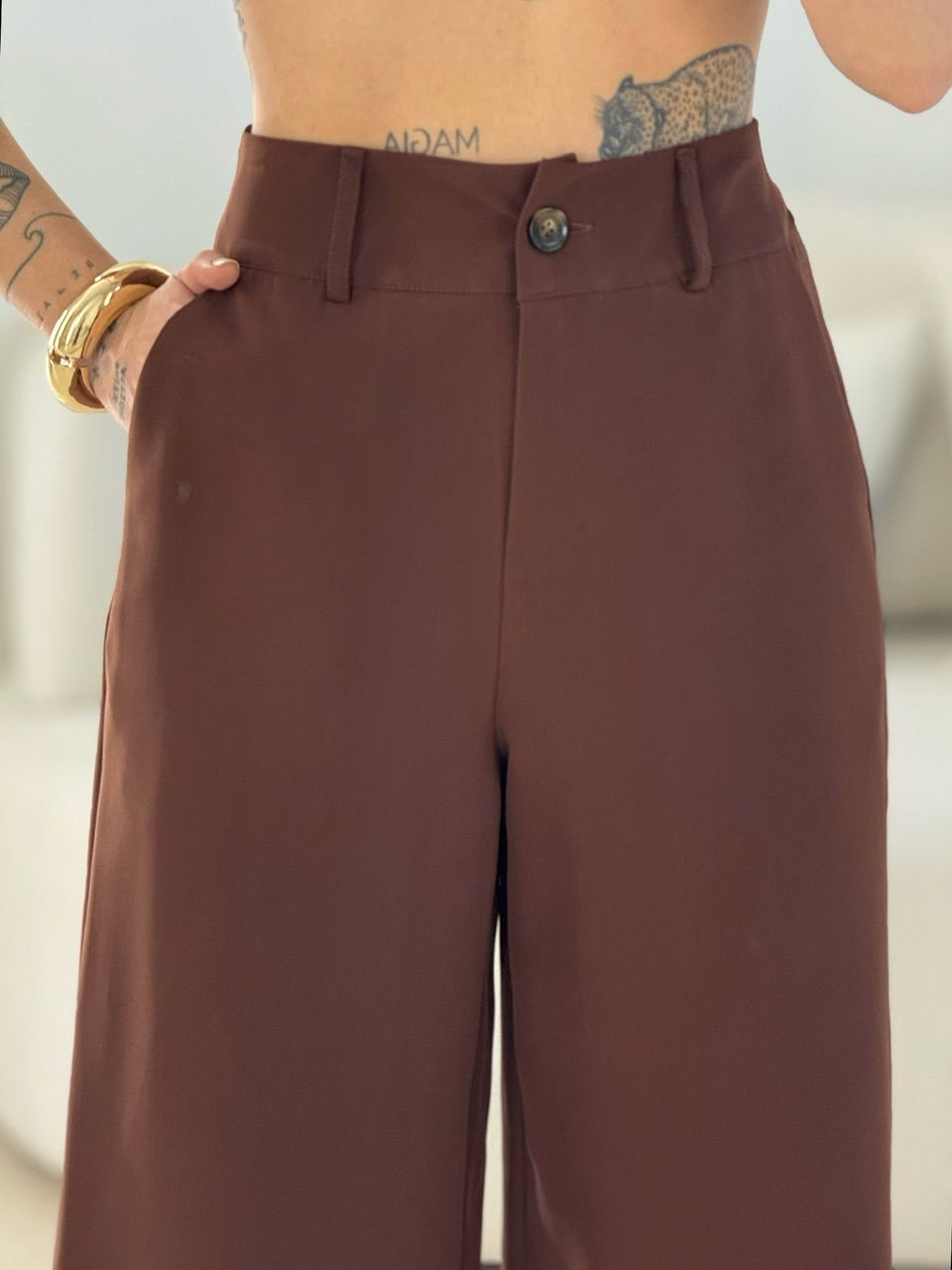 CONJUNTO ELÔ COLETE MARROM