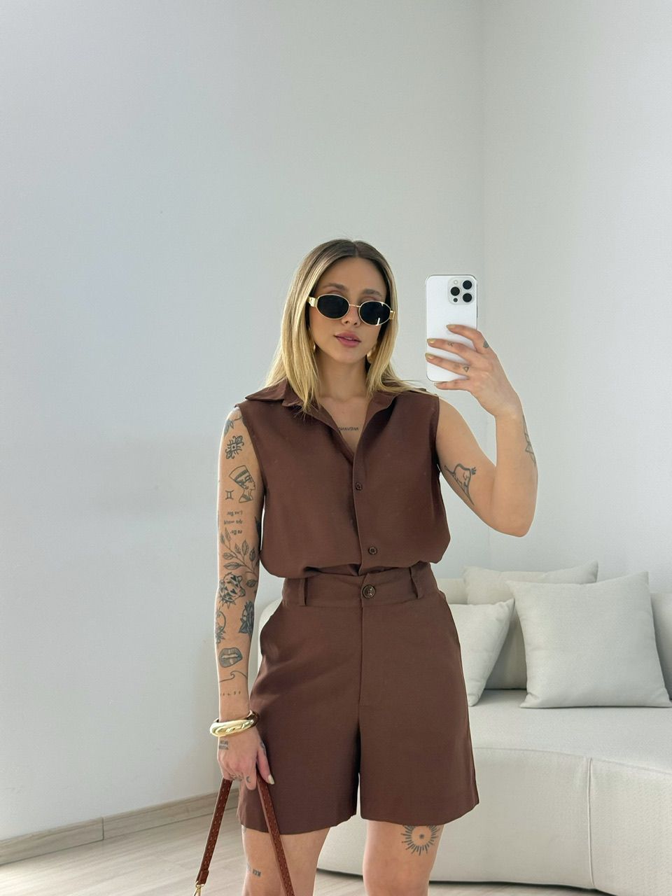 CONJUNTO MAÍRA SHORT MARROM
