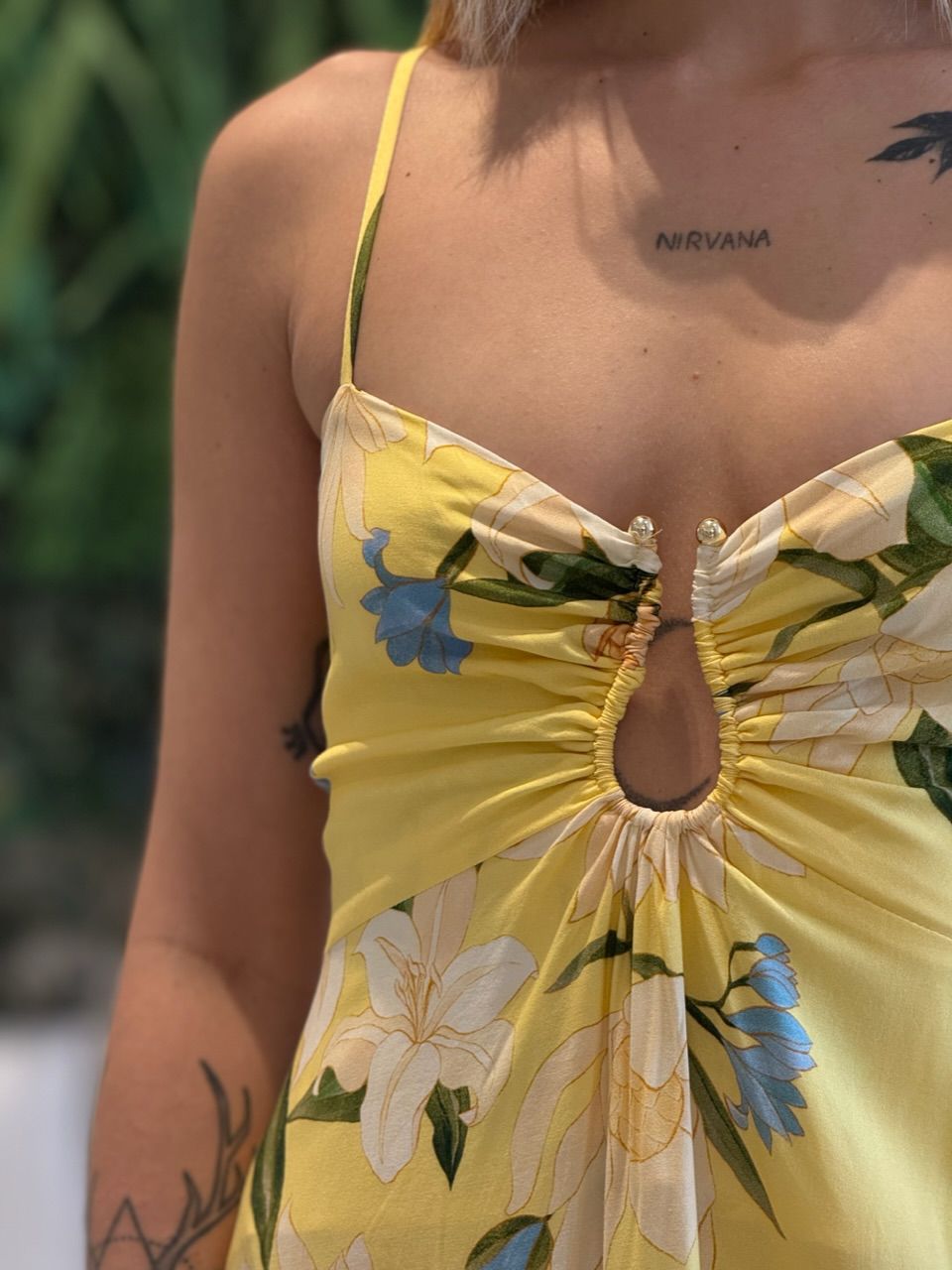 VESTIDO ANA CLAUDIA ESTAMPADO AMARELO