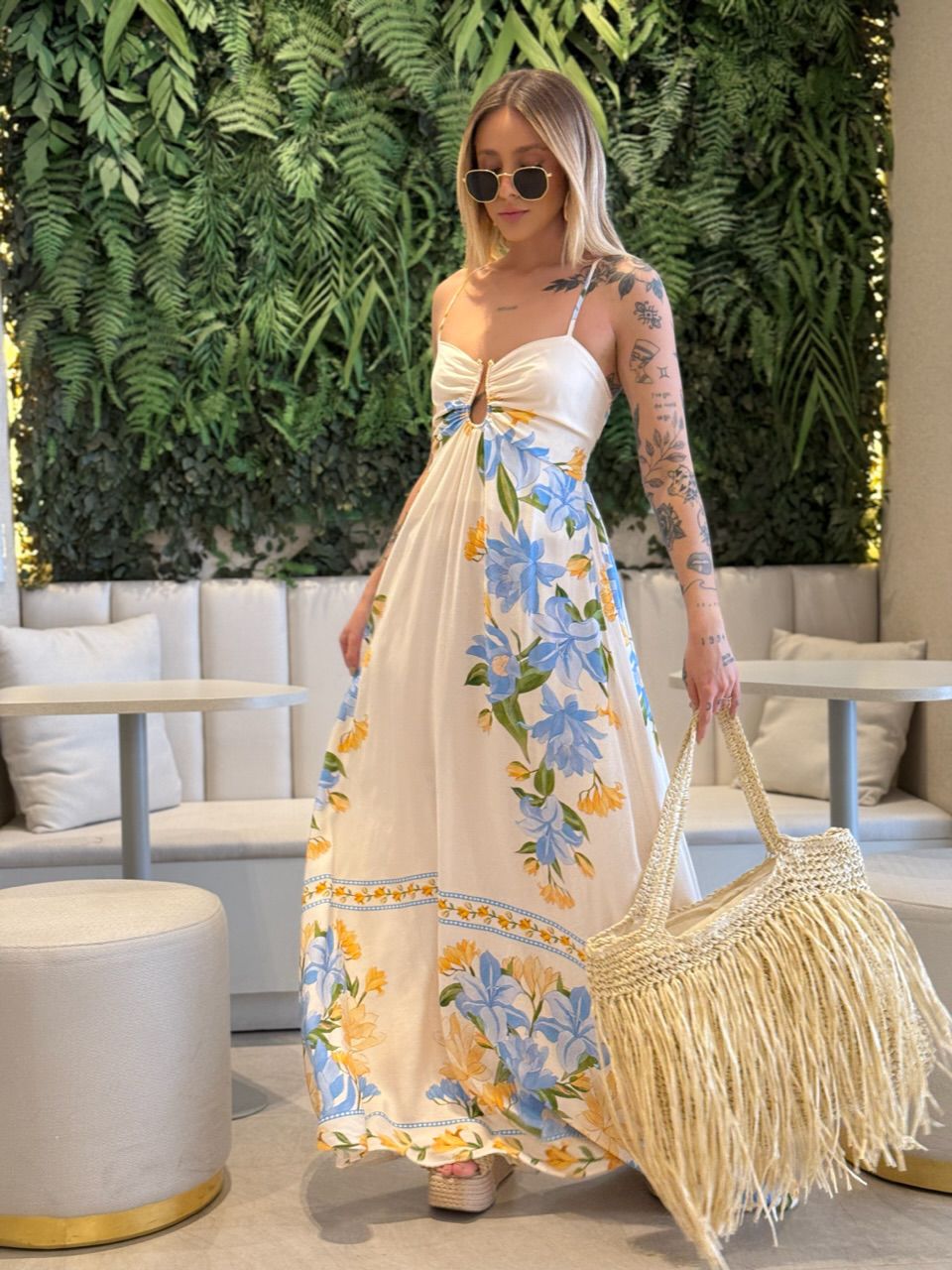 VESTIDO ANA CLAUDIA ESTAMPADO OFF - 0068340326 - CAROLLA FERRARO