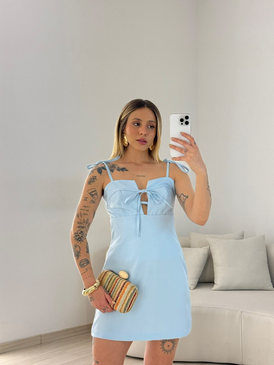 VESTIDO LUMA ALÇA BABY BLUE - 0068350365 - CAROLLA FERRARO