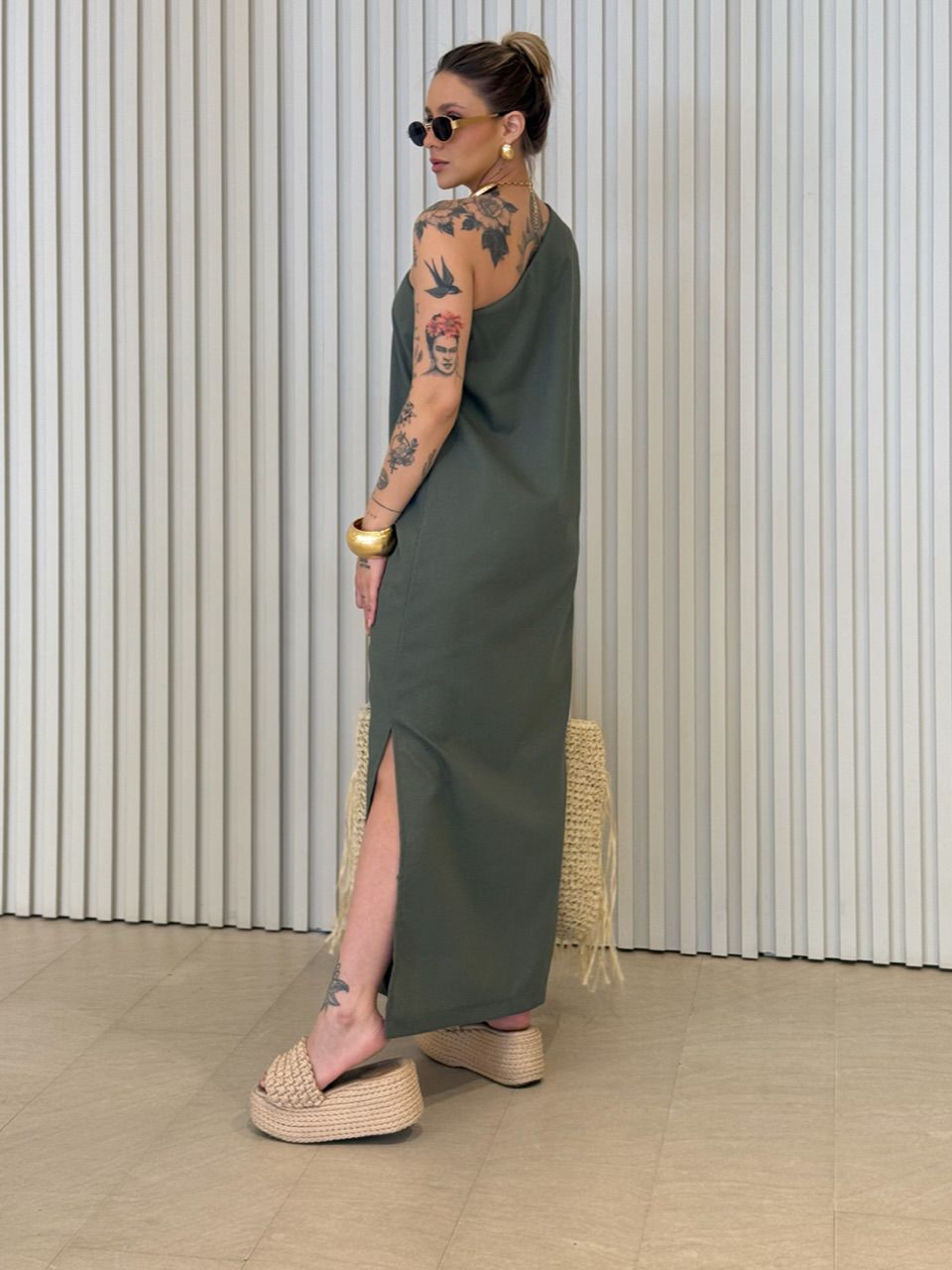 VESTIDO ROSANGELA NULA MANGA VERDE