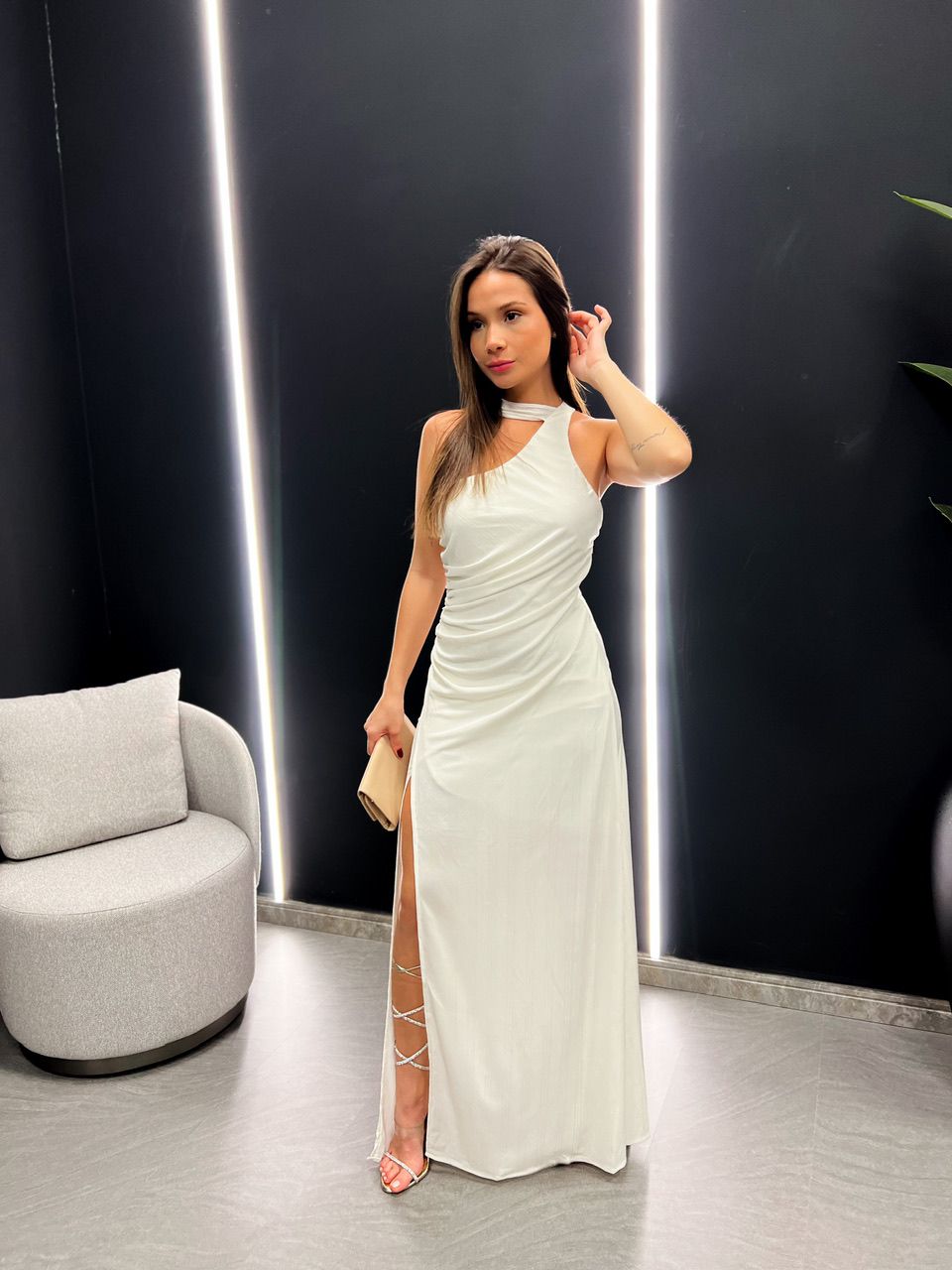 VESTIDO LUCIMARA LONGO OFF - 0044750048 - CAROLLA FERRARO