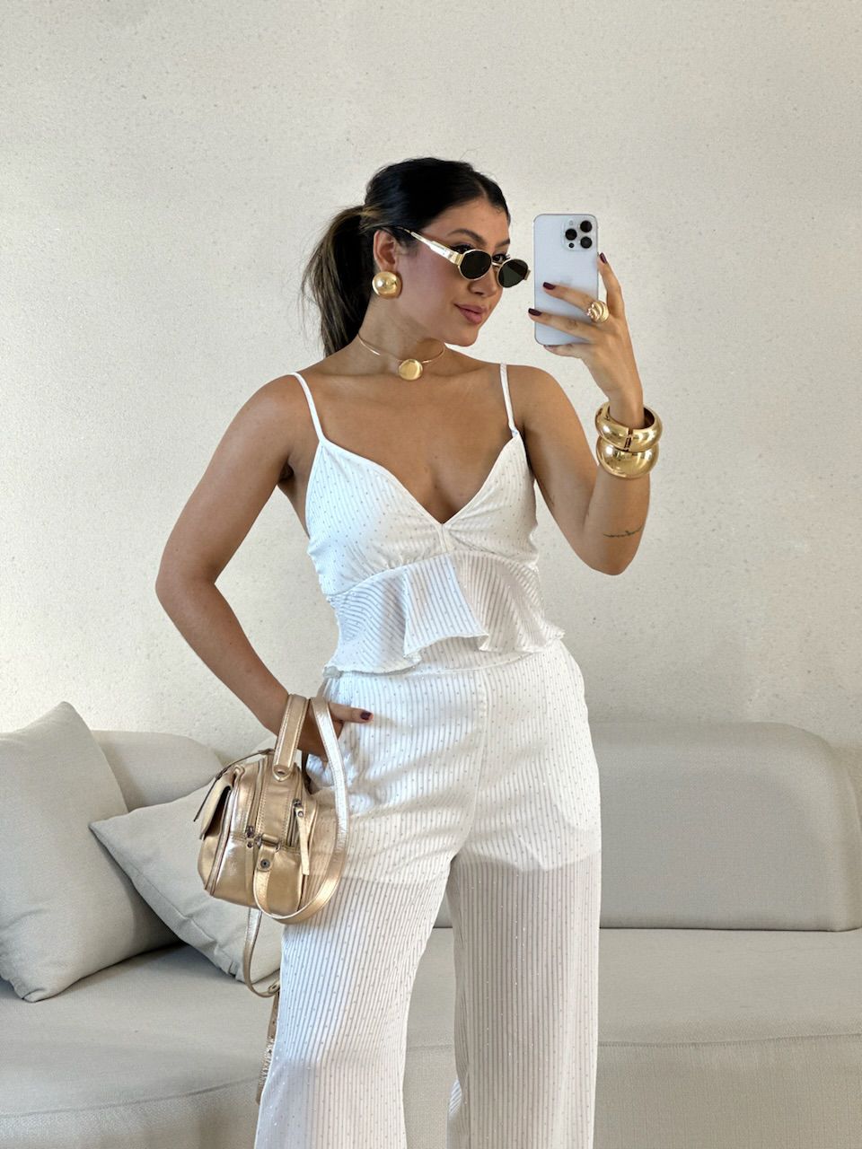 CONJUNTO ARIANE BRILHO BRANCO
