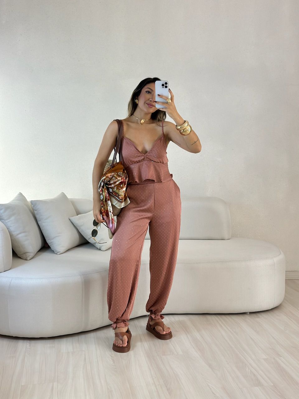 CONJUNTO ARIANE BRILHO ROSÊ