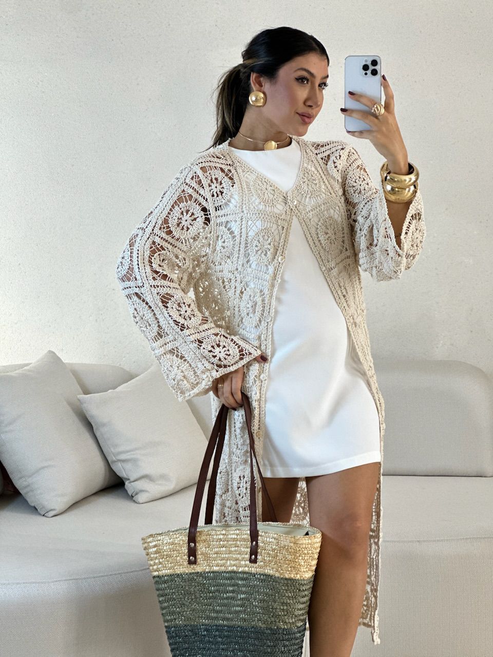 KIMONO JAÍNE CROCHÊ CRU