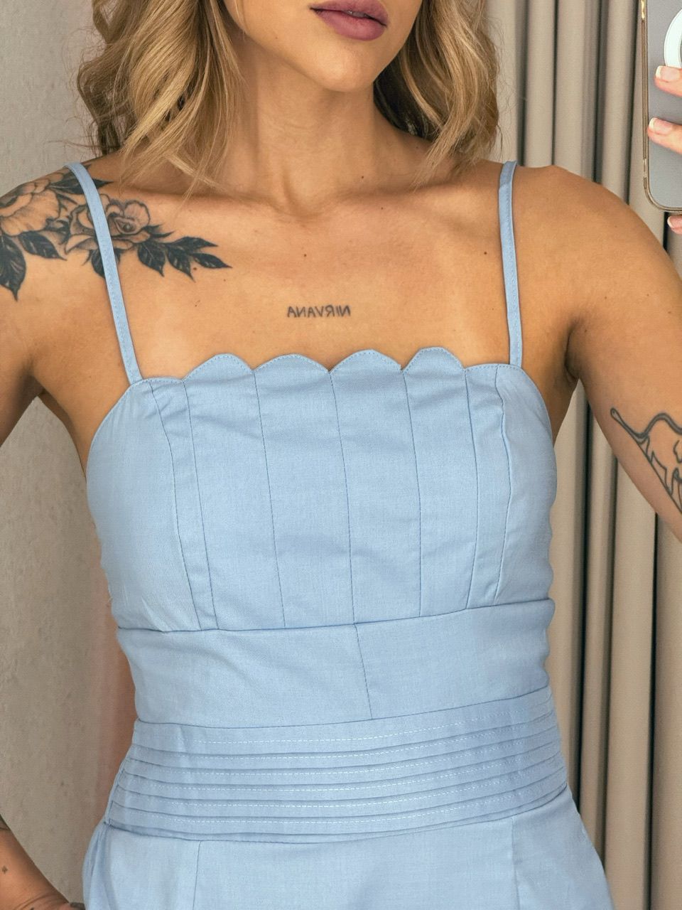 VESTIDO NAIRA MIDI ALÇA AZUL