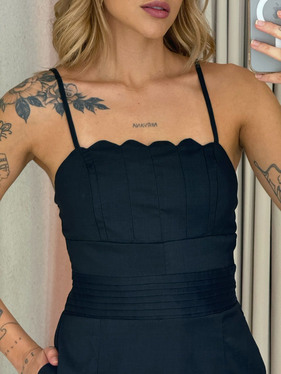 VESTIDO NAIRA MIDI ALÇA PRETO