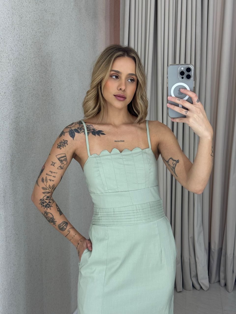 VESTIDO NAIRA MIDI ALÇA VERDE