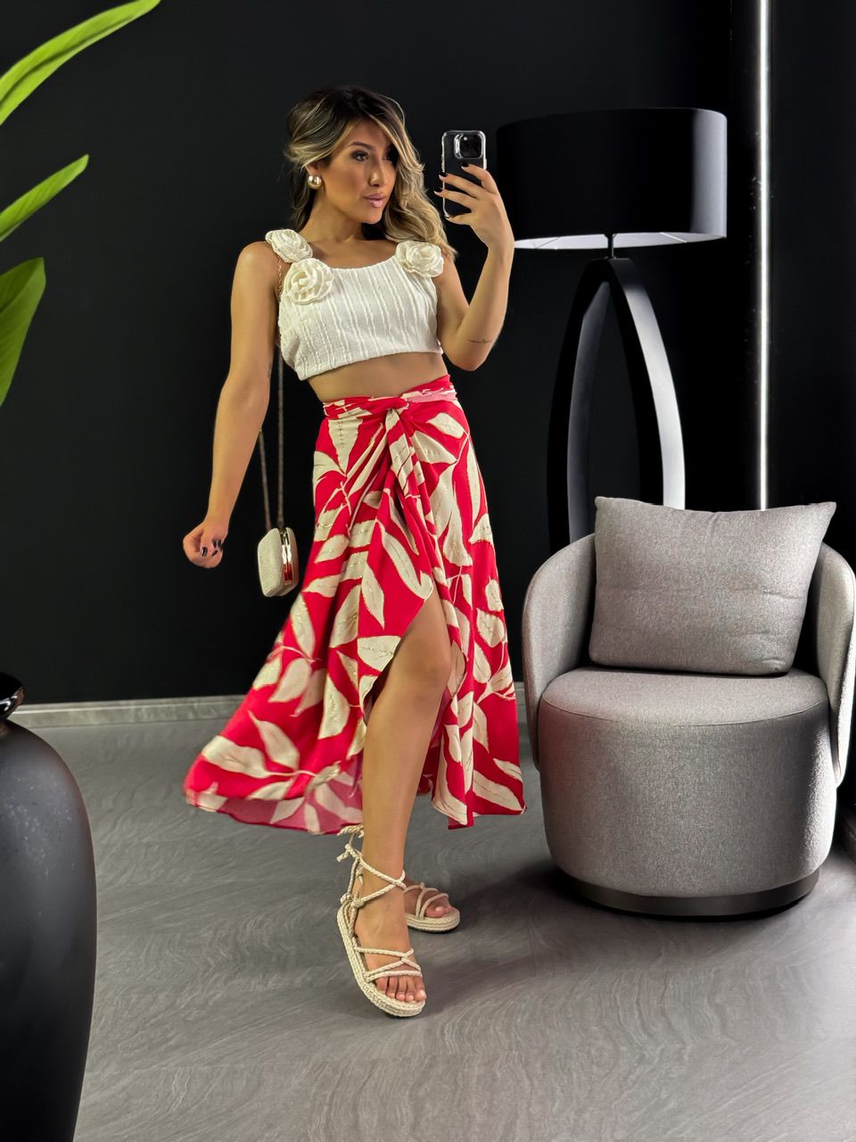 SAIA ANA JÚLIA ENVELOPE VERMELHO/ESTAMPADO