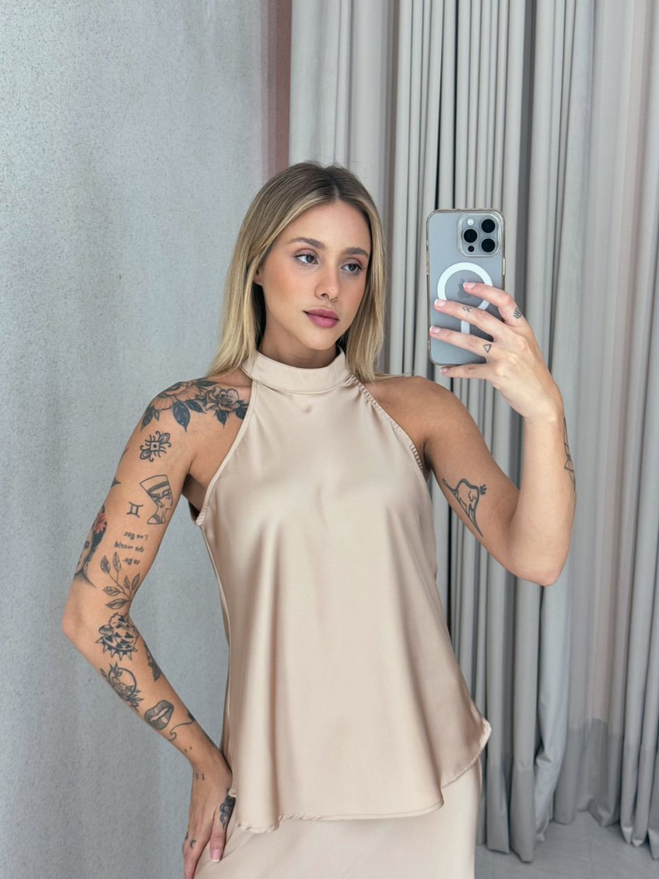 CONJUNTO GIORGIA ACETINADO NUDE
