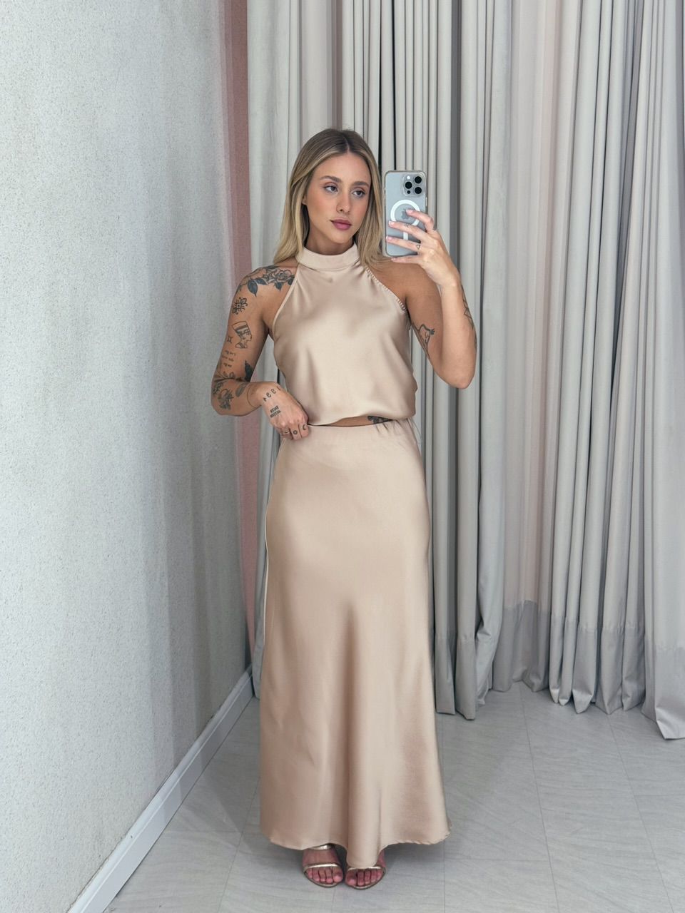 CONJUNTO GIORGIA ACETINADO NUDE