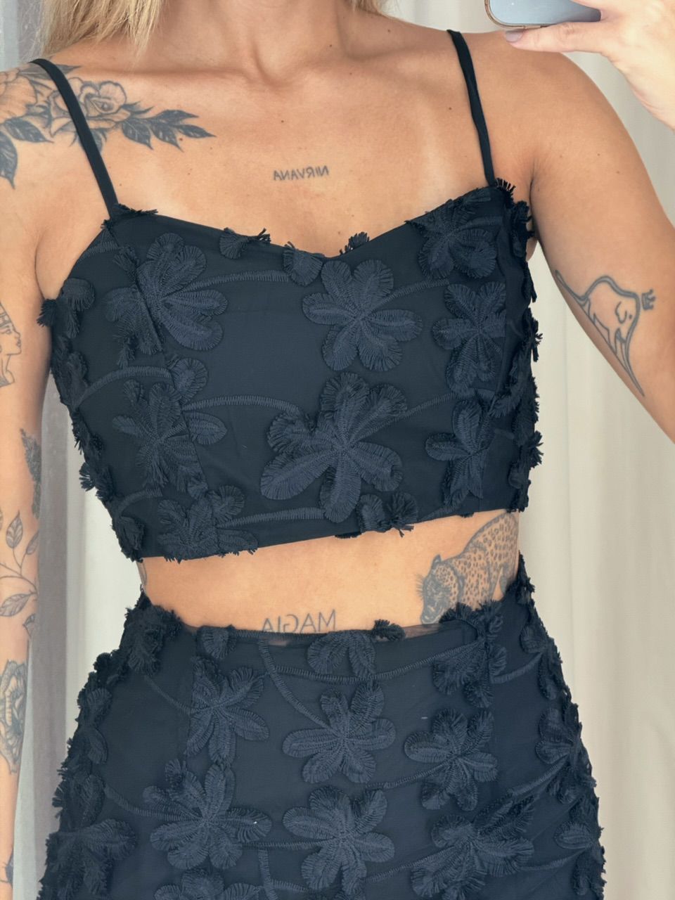 CONJUNTO RITA FLOR SAIA PRETO