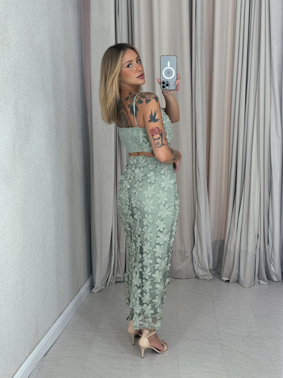 CONJUNTO RITA FLOR SAIA VERDE