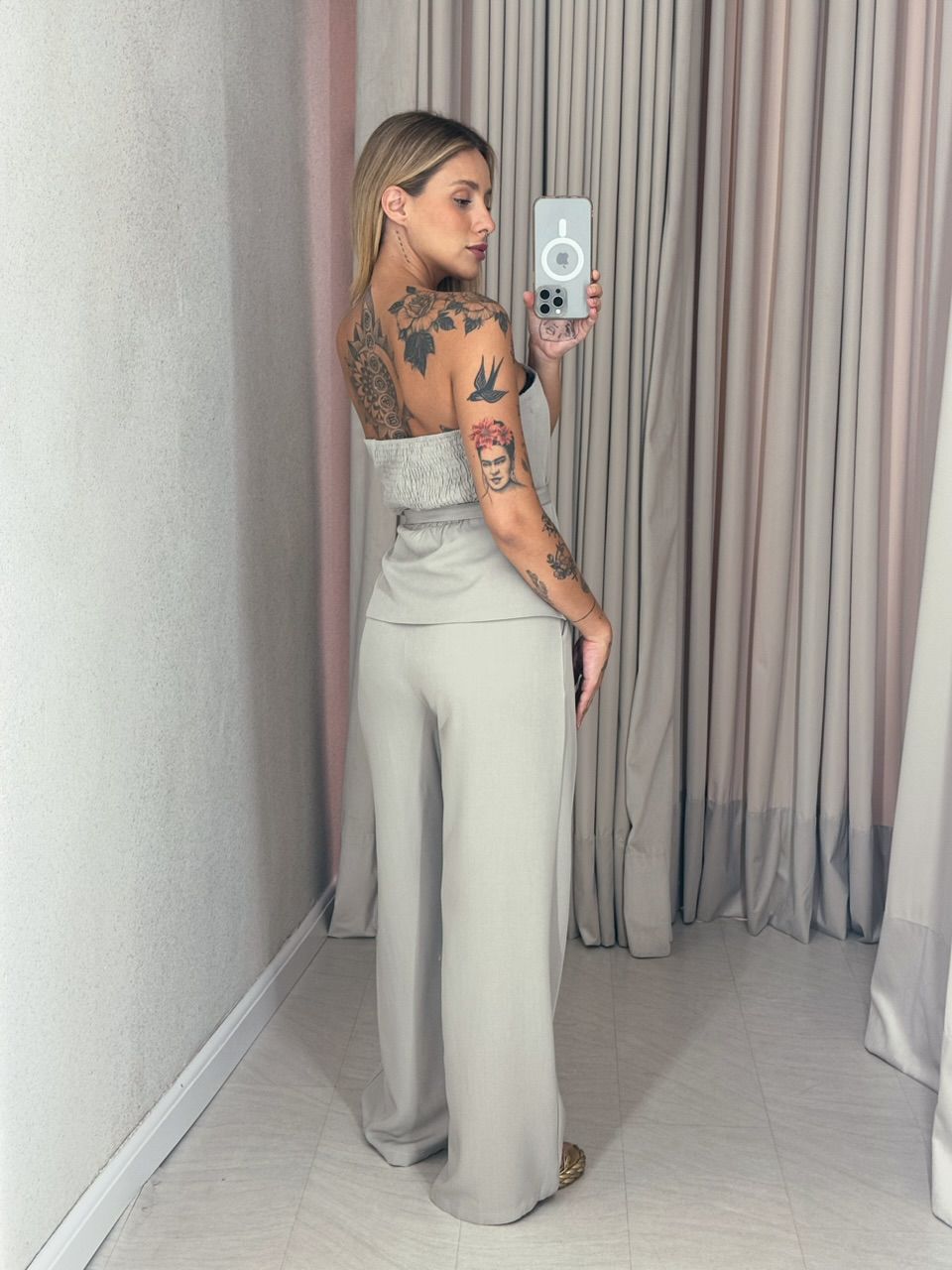 CONJUNTO ROSI CALÇA CAQUI