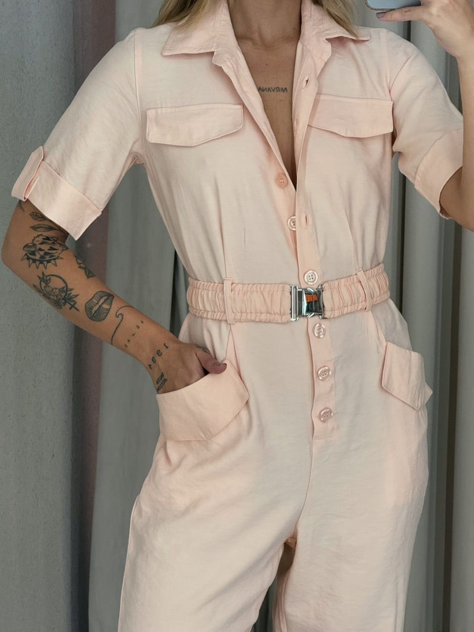 MACACÃO LUDMILA Cinto Salmão