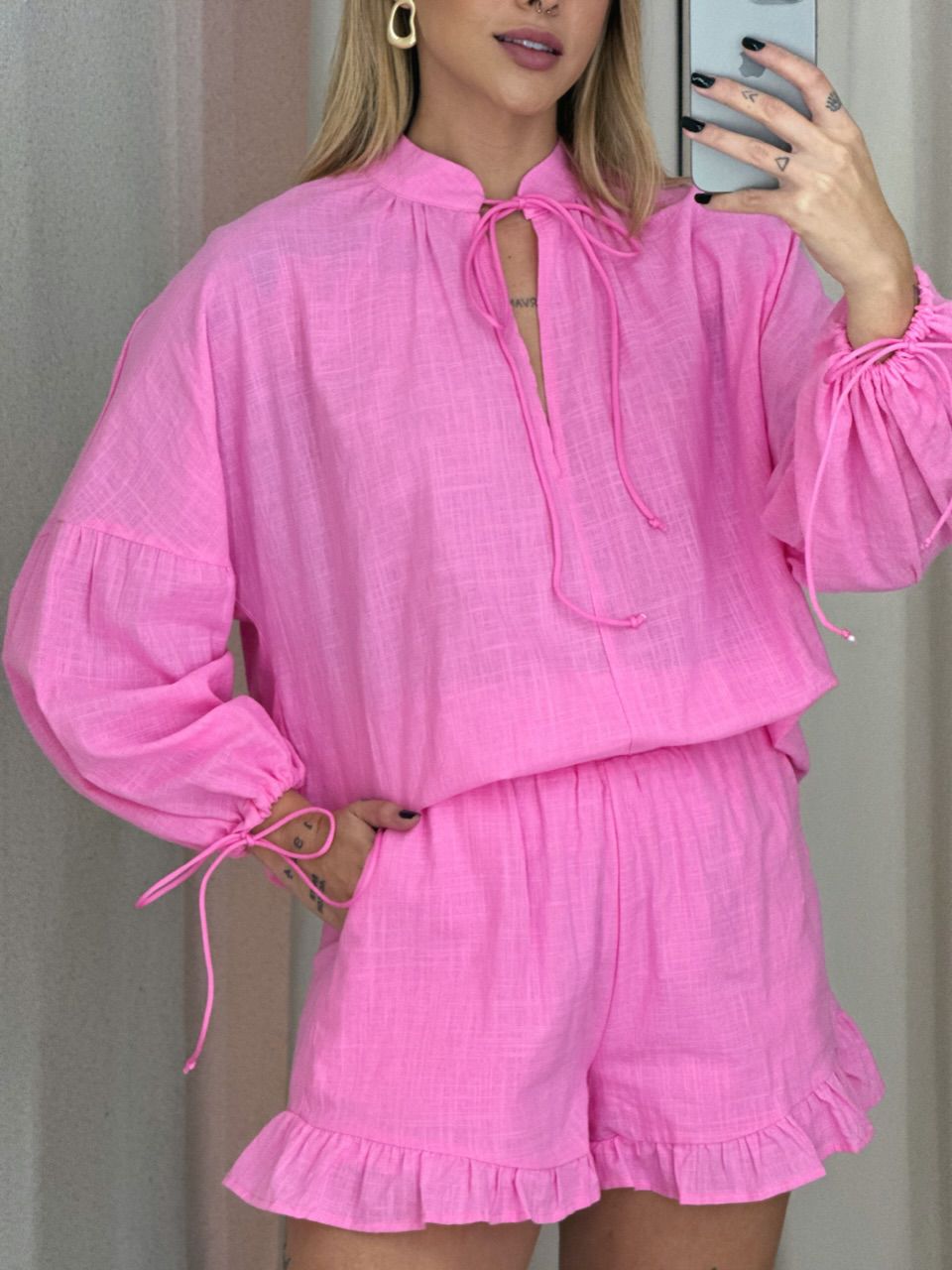CONJUNTO STEFANI BATA ROSA