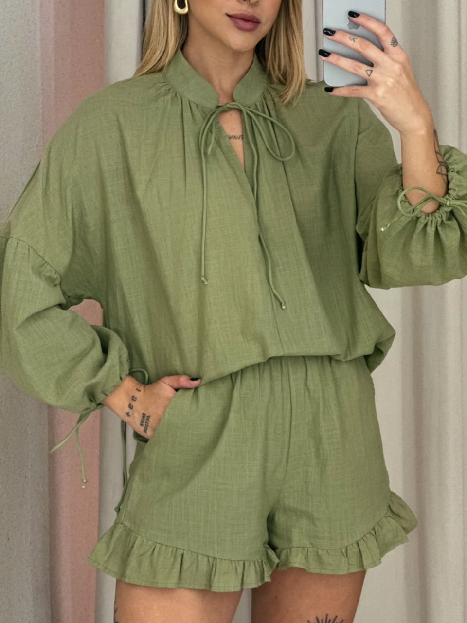 CONJUNTO STEFANI BATA VERDE