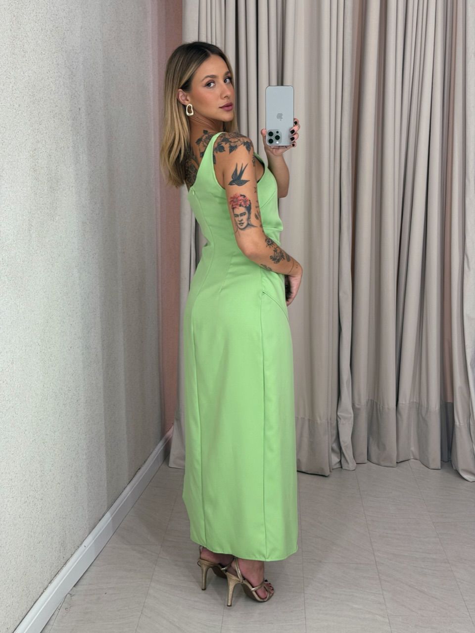 VESTIDO JULIANA DRAPEADO VERDE