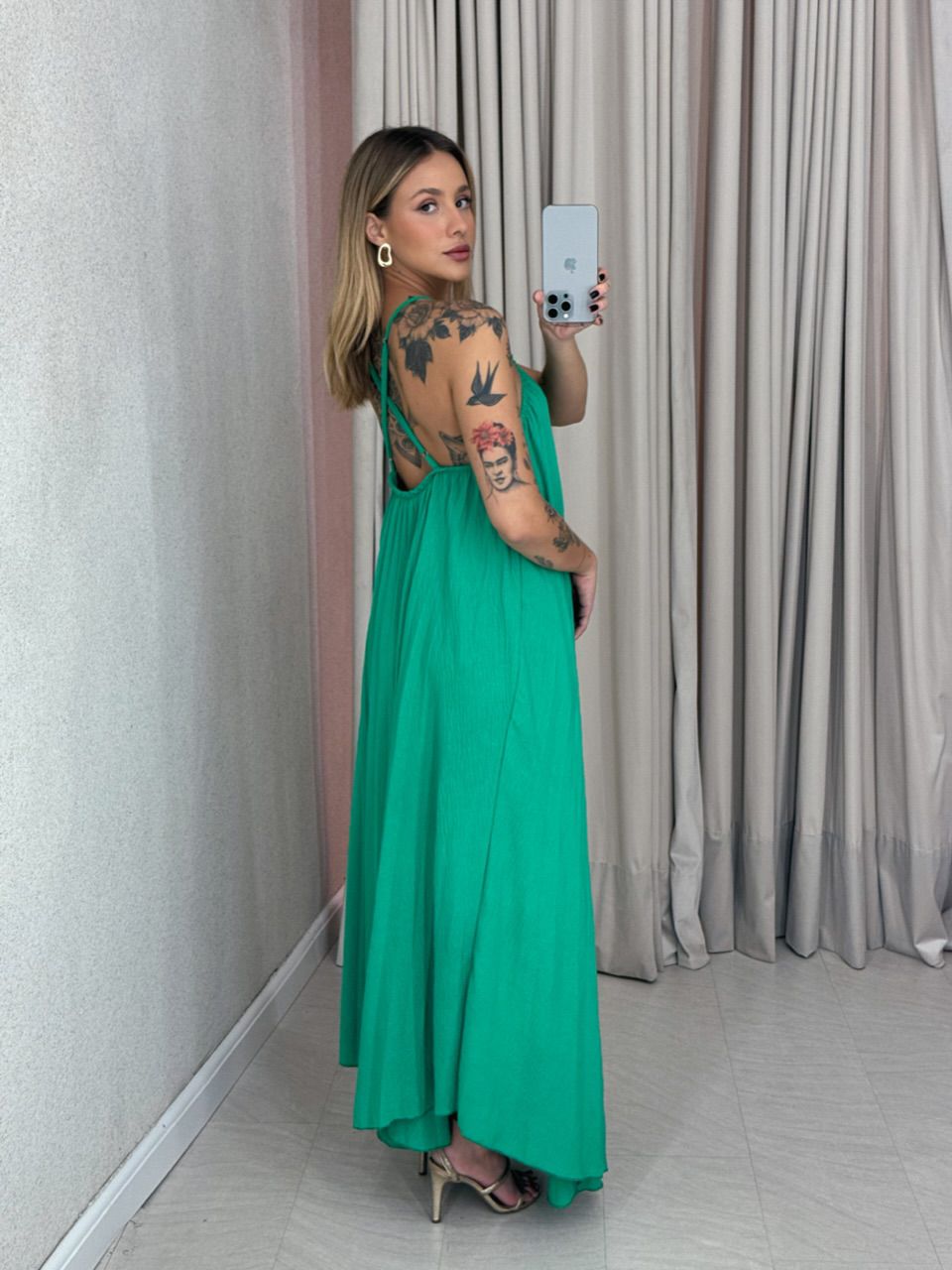 VESTIDO KARLA PLISSADO verde