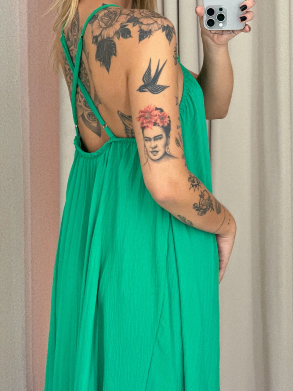 VESTIDO KARLA PLISSADO verde