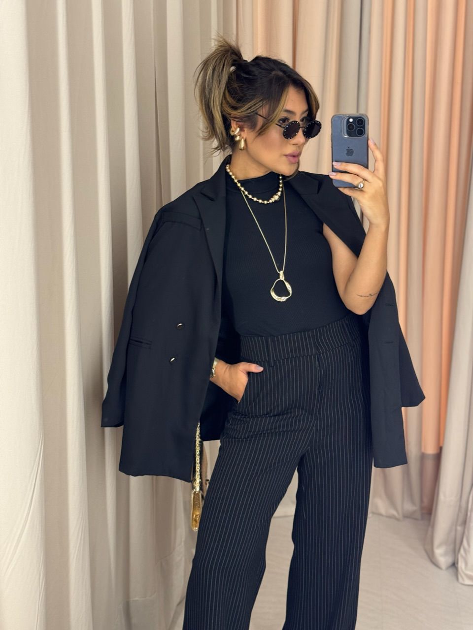 BLAZER JASMIN ALFAIATARIA PRETO - 0049320032 - CAROLLA FERRARO