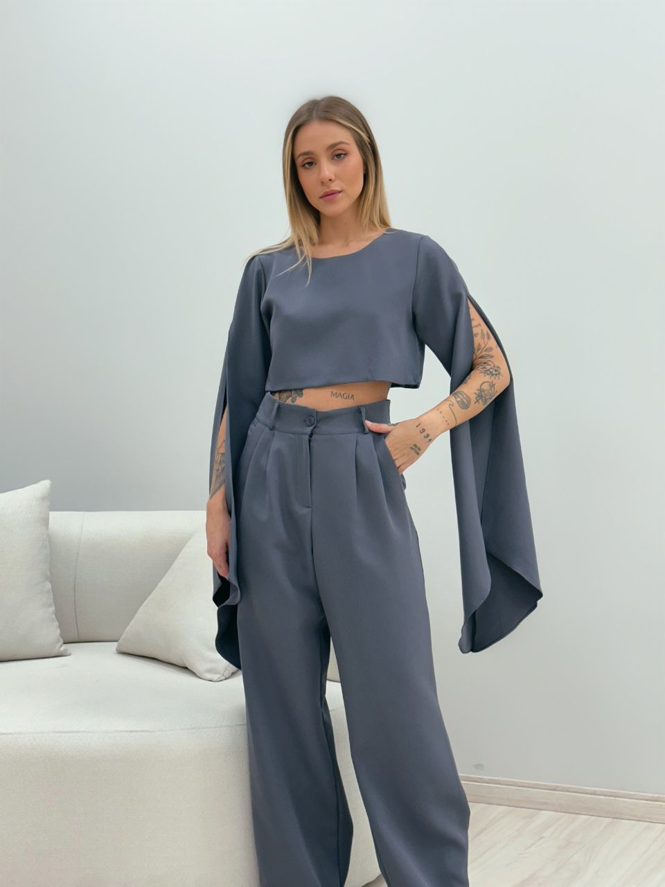 CONJUNTO CARINA CALÇA CINZA