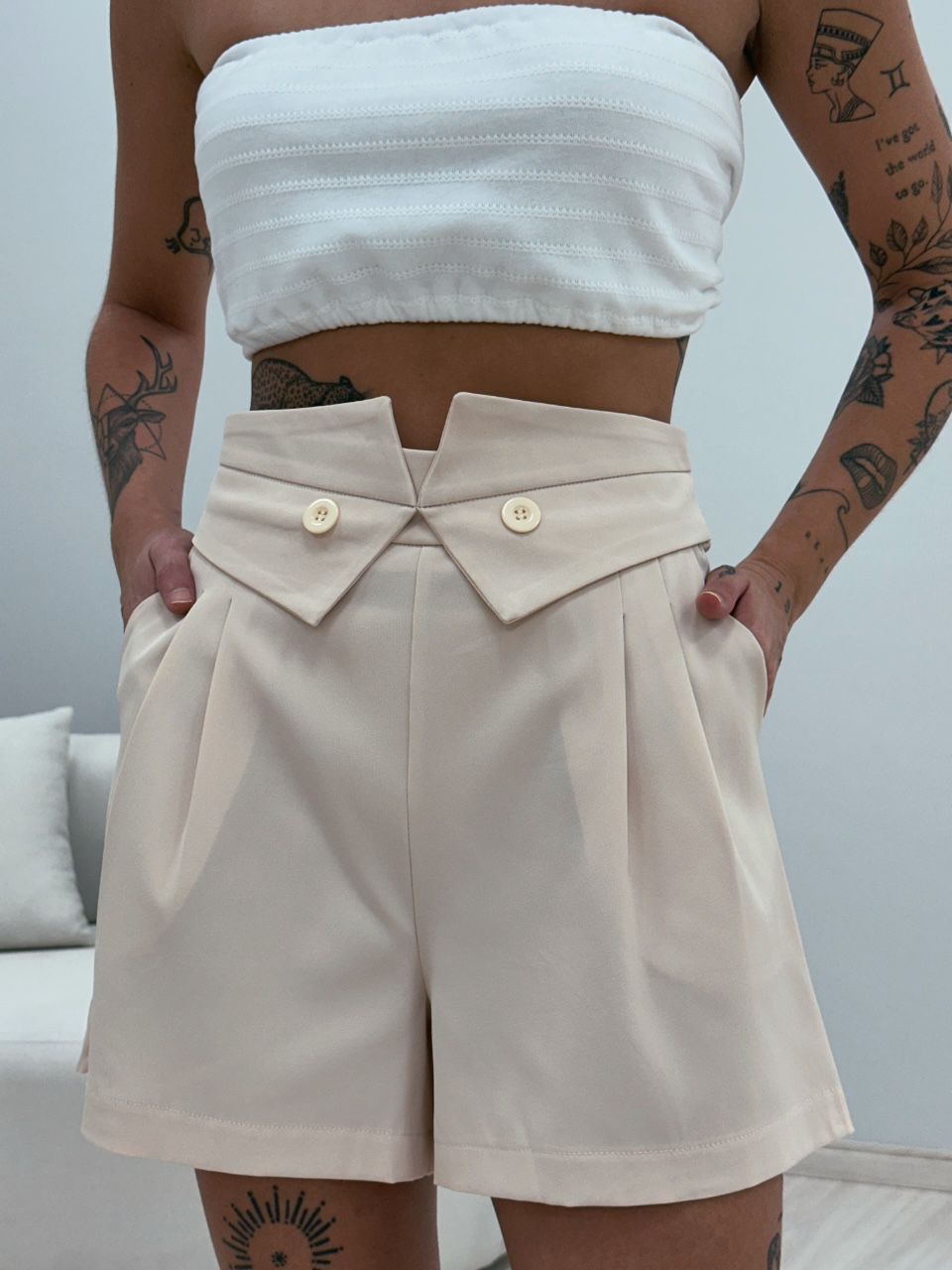 SHORT DANIELA ALFAIATARIA MARFIM